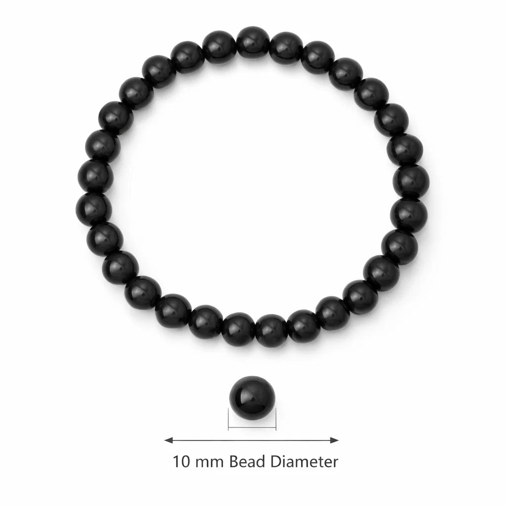 Black Tourmaline Hydro Crystal Bracelet – Vastu Remedy for Protection & Mental Focus | 10mm Beads