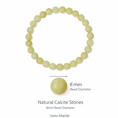 Premium Natural Calcite 8mm Bead Bracelet, Vastu Remedy for Clarity & Joy