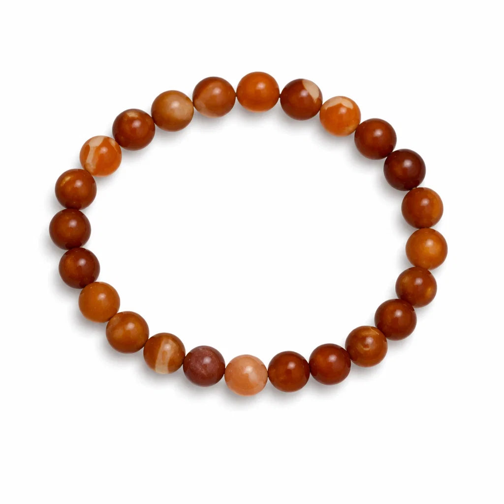 Premium Natural Carnelian 8mm Bead Bracelet, Vastu Remedy for Vitality & Focus
