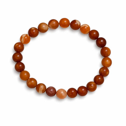 Premium Natural Carnelian 8mm Bead Bracelet, Vastu Remedy for Vitality & Focus