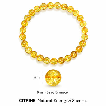Premium Hydro Citrine 8mm Beads – Vastu Remedy Positive Energy & Focus