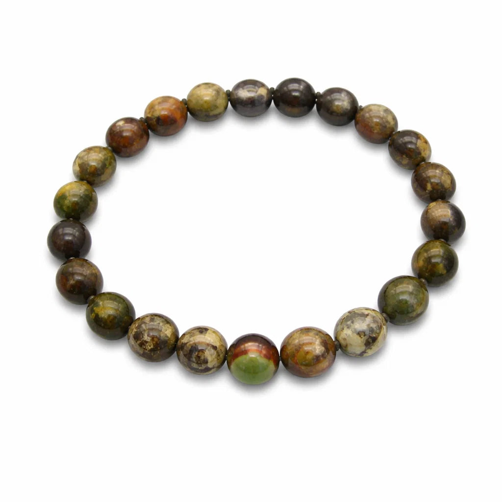 Natural Fire Agate 8mm Bead Bracelet, Vastu Remedy for Grounding & Focus