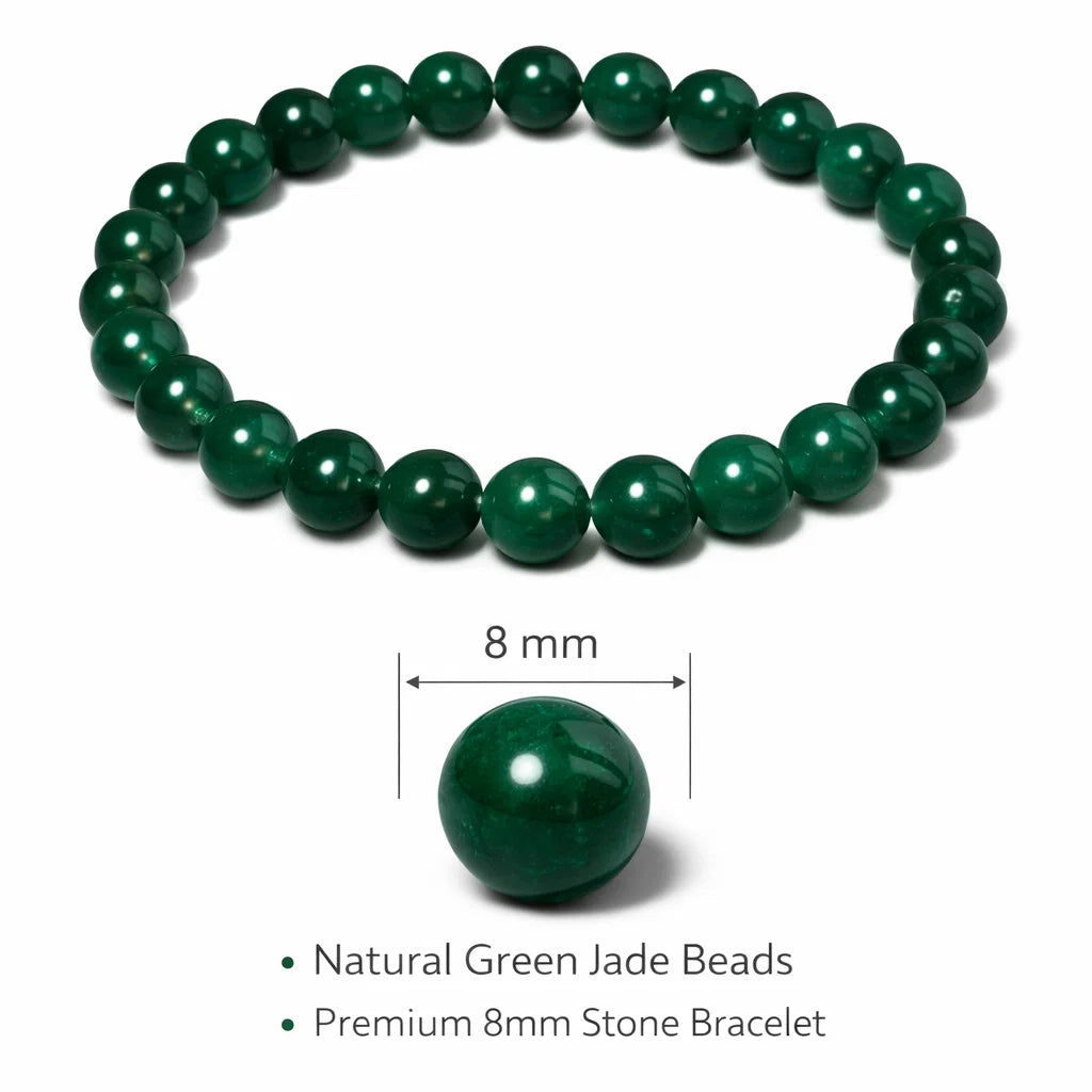 Premium Green Jade Crystal Bracelet (8mm) – Vastu Remedy Abundance & Protection