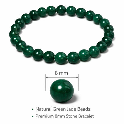 Premium Green Jade Crystal Bracelet (8mm) – Vastu Remedy Abundance & Protection