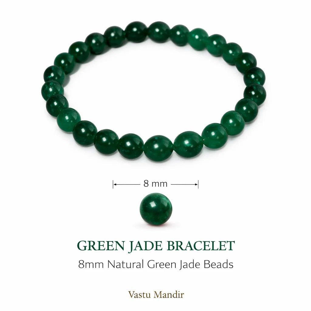 Premium Green Jade Crystal Bracelet (8mm) – Vastu Remedy Abundance & Protection