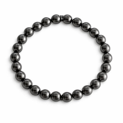 Premium Natural Hematite 8mm Bead Bracelet, Vastu Remedy for Grounding & Focus