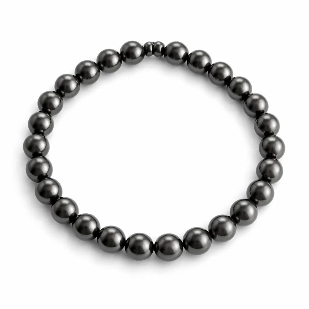 Premium Natural Hematite 8mm Bead Bracelet, Vastu Remedy for Grounding & Focus