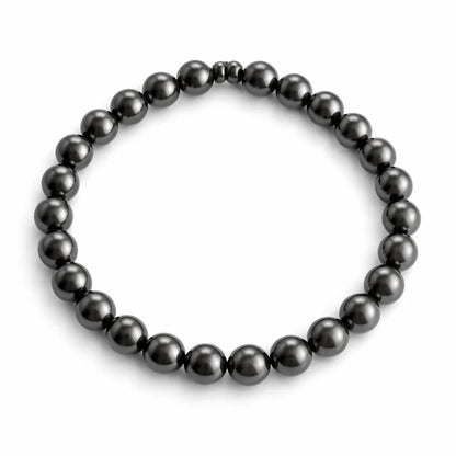 Premium Natural Hematite 8mm Bead Bracelet, Vastu Remedy for Grounding & Focus