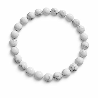 Natural Howlite Crystal Bracelet – Vastu Remedy for Calm Sleep & Patience Building | 8mm Beads