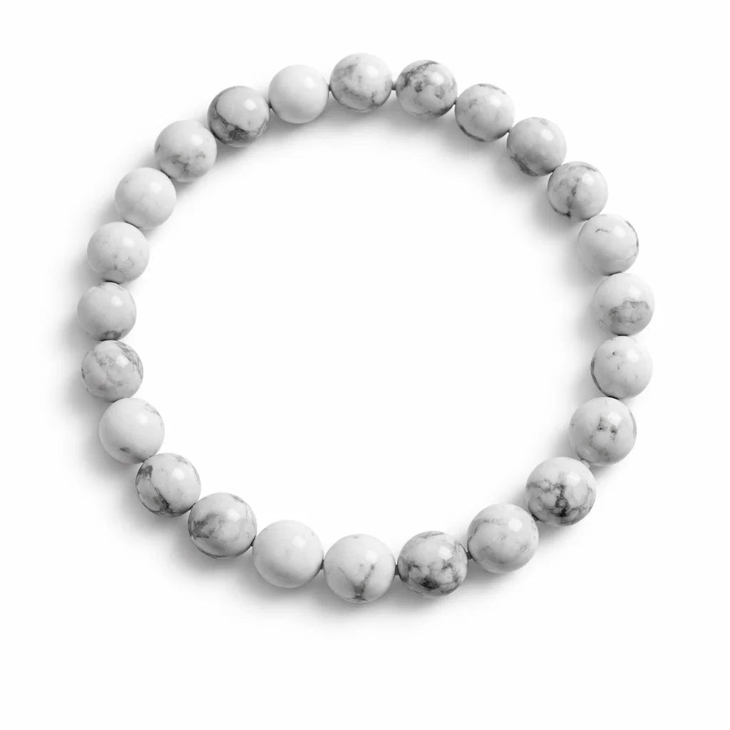 Natural Howlite Crystal Bracelet – Vastu Remedy for Calm Sleep & Patience Building | 8mm Beads
