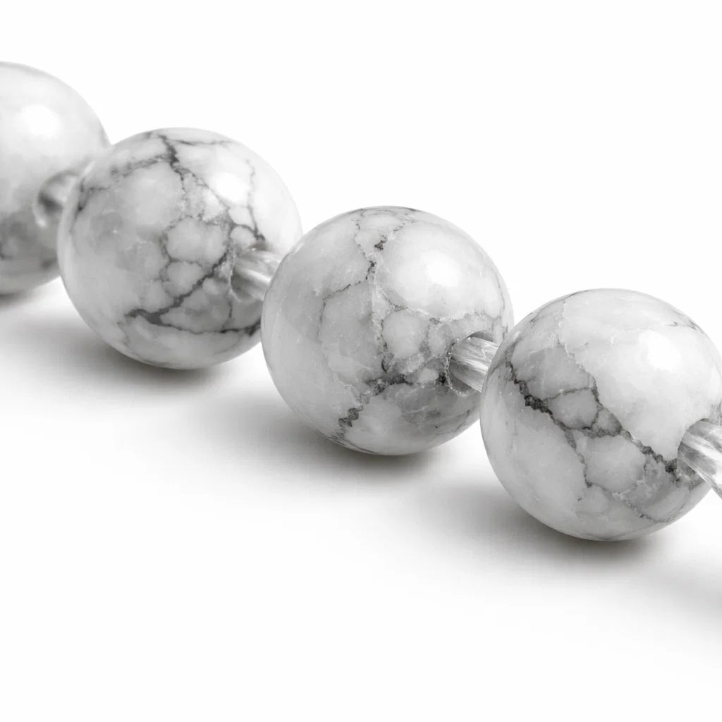 Natural Howlite Crystal Bracelet – Vastu Remedy for Calm Sleep & Patience Building | 8mm Beads