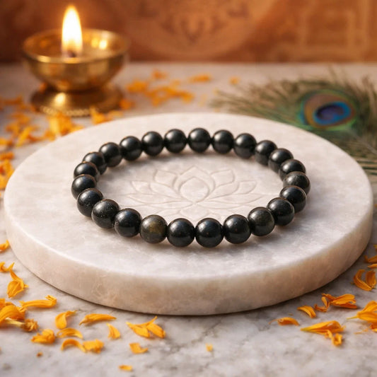 Premium Golden Sheen Obsidian 8mm Bead Bracelet, Vastu Remedy for Protection, Grounding & Willpower — Natural Black-Gold Crystal Mala