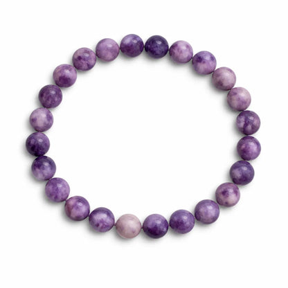 Premium Natural Lepidolite 8mm Bracelet, Vastu Remedy for Anxiety Relief, Emotional Balance & Peace