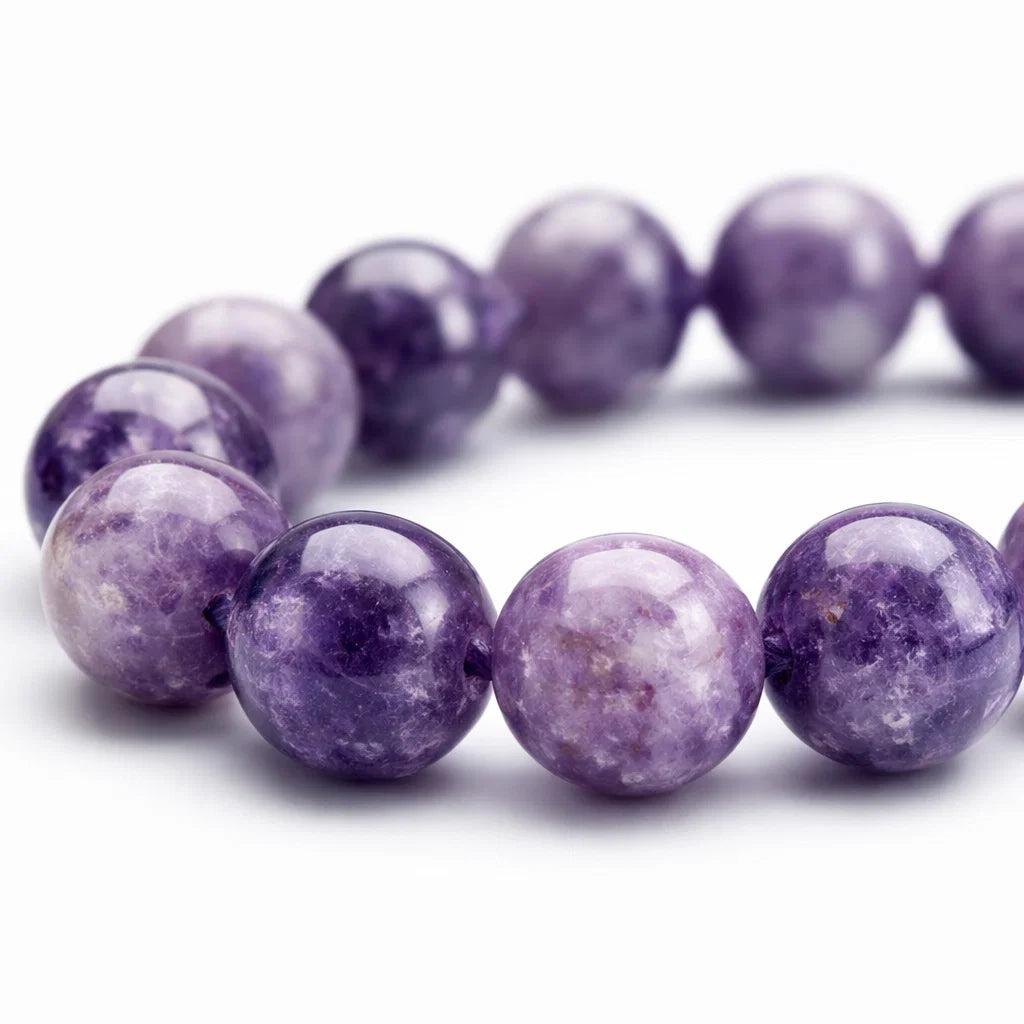 Premium Natural Lepidolite 8mm Bracelet, Vastu Remedy for Anxiety Relief, Emotional Balance & Peace