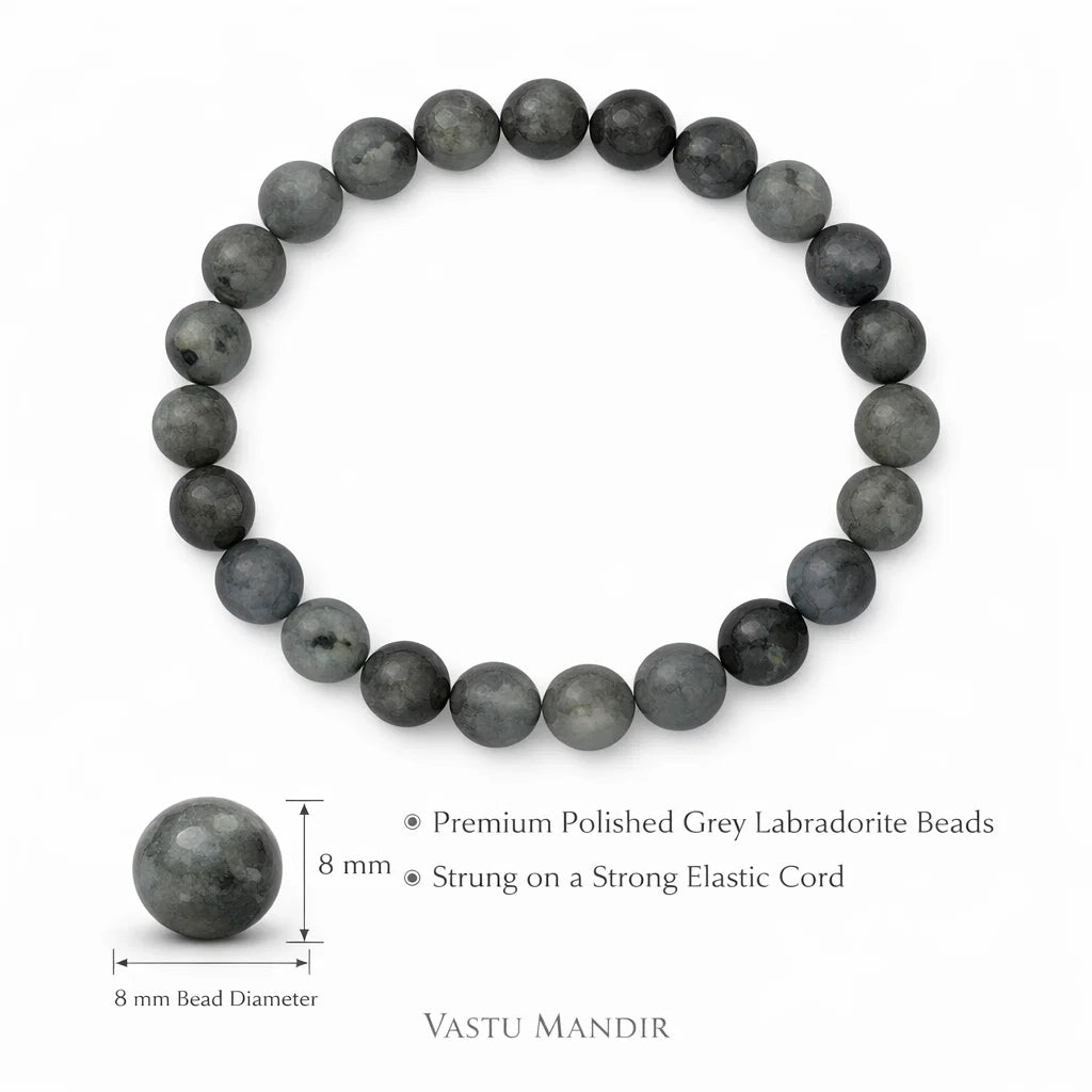Premium Natural Labradorite 8mm Bracelet, Vastu Remedy for Intuition, Transformation & Protection