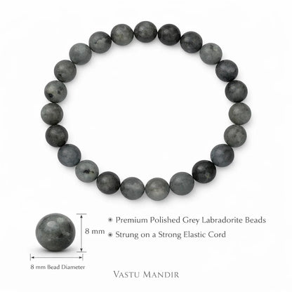 Premium Natural Labradorite 8mm Bracelet, Vastu Remedy for Intuition, Transformation & Protection