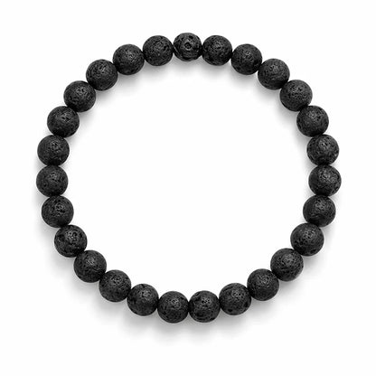 Pure Natural Volcanic Lava Mala Bracelet (8mm), Vastu Remedy for Rebirth, Energy & Emotional Balance
