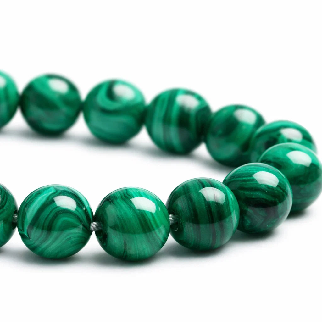Premium Natural Malachite 8mm Bracelet, Vastu Remedy for Transformation, Heart Healing & Protection