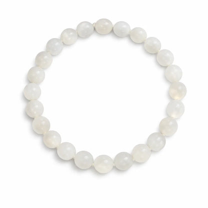 Premium Natural White Moonstone 8mm Bracelet for Intuition, New Beginnings & Feminine Energy