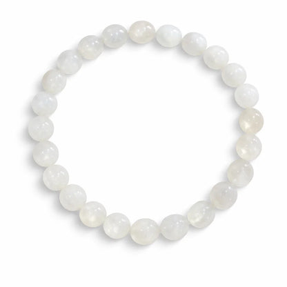 Premium Natural White Moonstone 8mm Bracelet for Intuition, New Beginnings & Feminine Energy