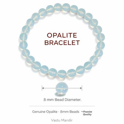 Premium Opalite 8mm Bead Bracelet Vastu Remedy for Calm, Confidence & Clarity