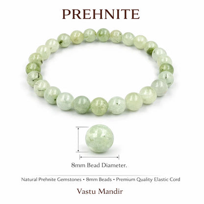 Prehnite Crystal Bracelet 8mm - 100% Pure Crystal Stone Bracelet with Premium Look | Vastu Remedy for Positivity