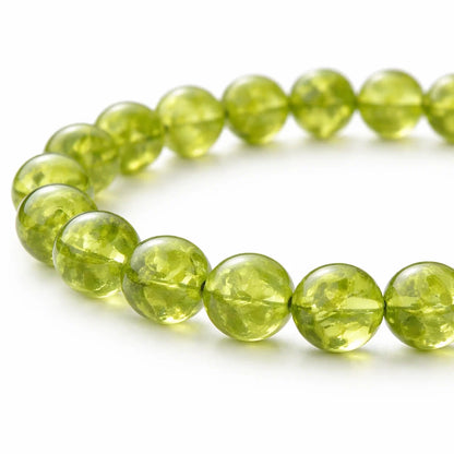 Natural Peridot Crystal Bracelet – Vastu Remedy for Abundance, Growth & Heart Opening | 8mm Beads