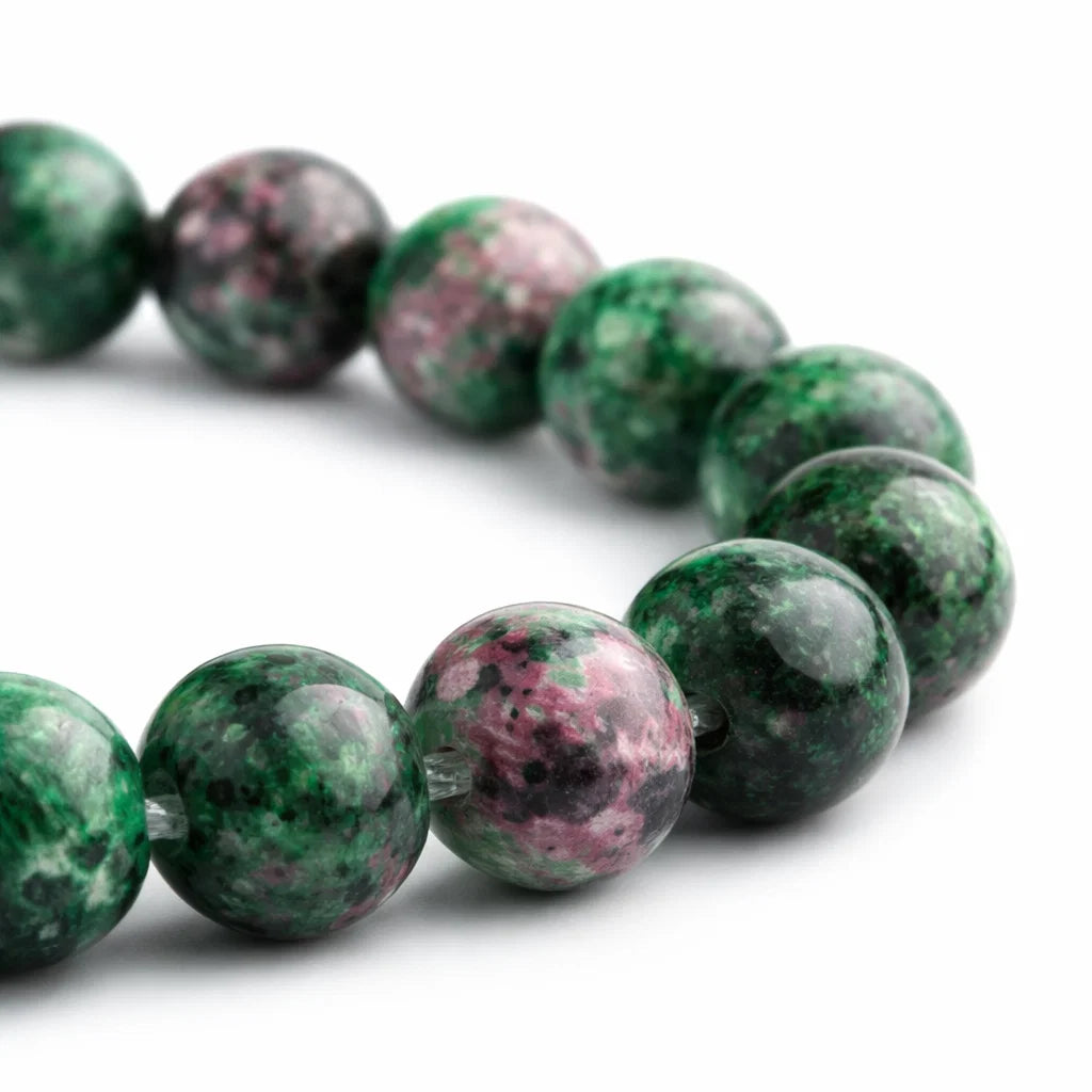Premium Natural Ruby Zoisite 8mm Bead Bracelet Vastu Remedy for Energy & Heart Balance