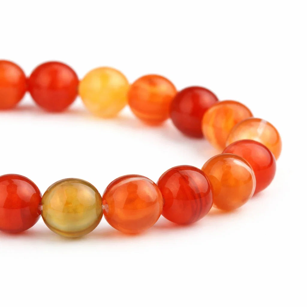 Premium Natural Red Agate 8mm Bracelet — Vastu Remedy for Strength, Courage & Emotional Balance