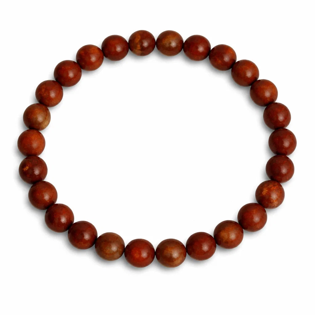 Natural Red Jasper Crystal Bracelet – Vastu Remedy for Grounding & Root Chakra | 8mm Beads