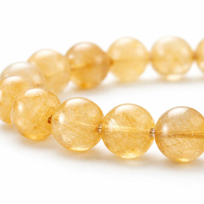 Natural Rutile Quartz Crystal Bracelet – Vastu Remedy for Clarity, Confidence & Decision Making | 8mm Beads