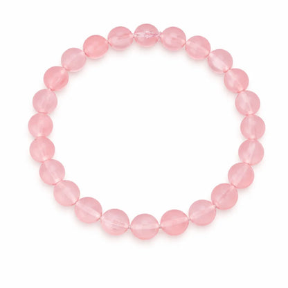 Premium Rose Quartz 8mm Bead Bracelet, Vastu Remedy for Love, Heart Healing & Relationships — Natural Pink Crystal Mala