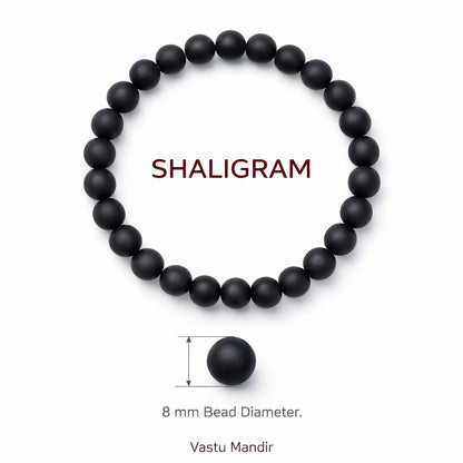 Premium Natural Shaligram 8mm Bracelet, Vastu Remedy for Divine Protection, Prosperity & Lord Vishnu Blessings