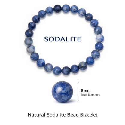 Natural Sodalite Crystal Bracelet – Vastu Remedy for Communication & Logical Clarity | 8mm Beads