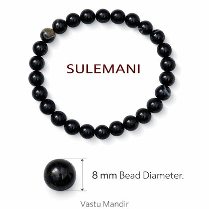 Natural Sulemani Hakik Crystal Bracelet – Vastu Remedy for Protection & Negative Energy Shield | 8mm Beads