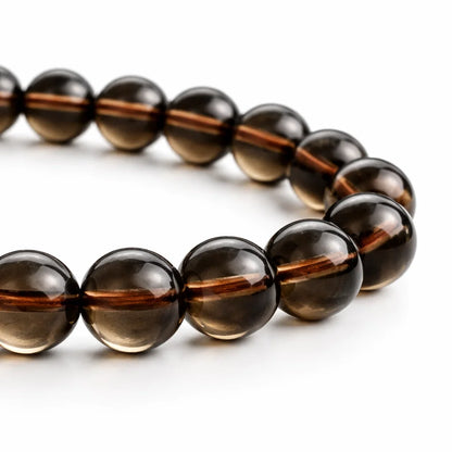 Natural Smoky Quartz Crystal Mala – Vastu Remedy for Root Chakra & Emotional Detox | 8mm Beads