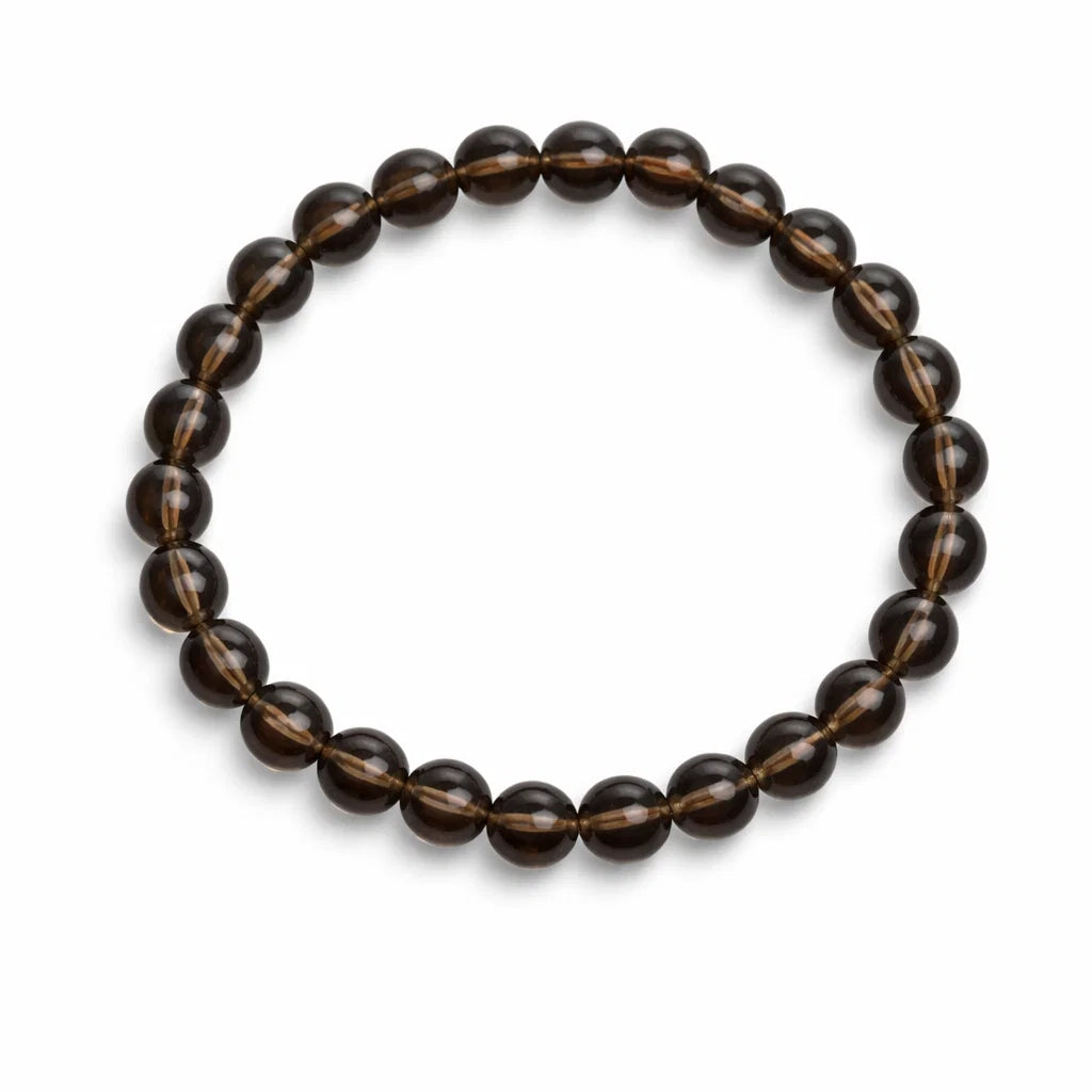 Natural Smoky Quartz Crystal Mala – Vastu Remedy for Root Chakra & Emotional Detox | 8mm Beads