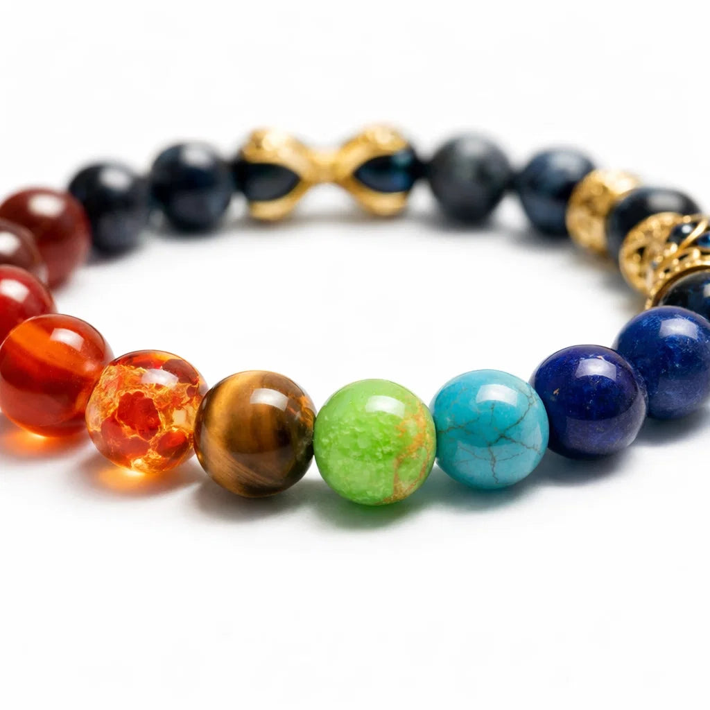 Premium Natural 7 Chakra Destiny Claw 8mm Bracelet for Vastu Remedy, Manifestation, Courage & Energy Alignment