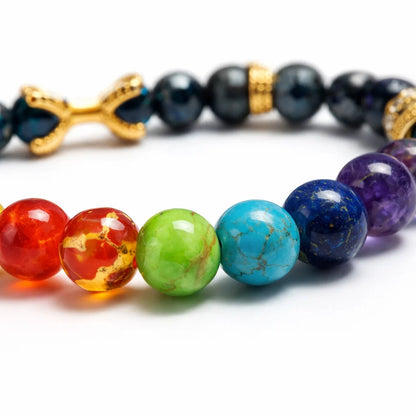 Premium Natural 7 Chakra Destiny Claw 8mm Bracelet for Vastu Remedy, Manifestation, Courage & Energy Alignment