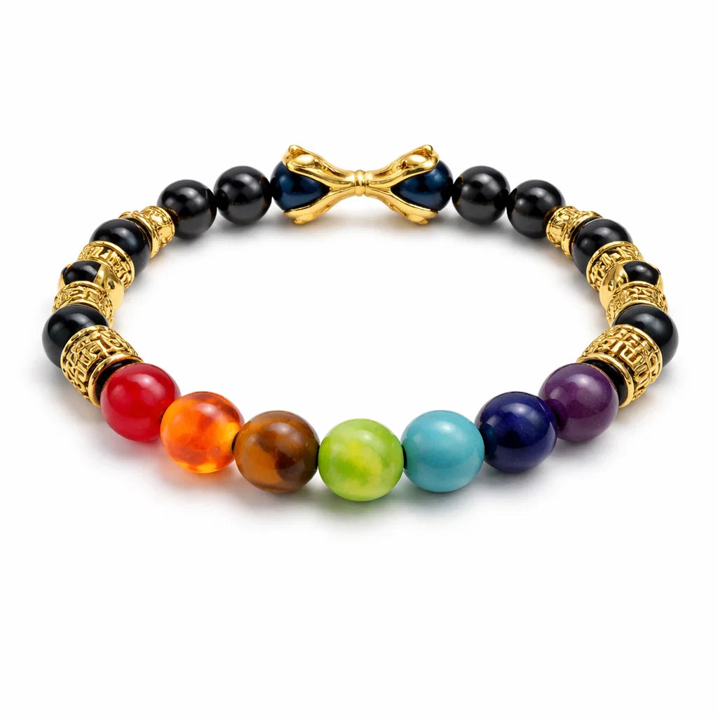 Premium Natural 7 Chakra Destiny Claw 8mm Bracelet for Vastu Remedy, Manifestation, Courage & Energy Alignment