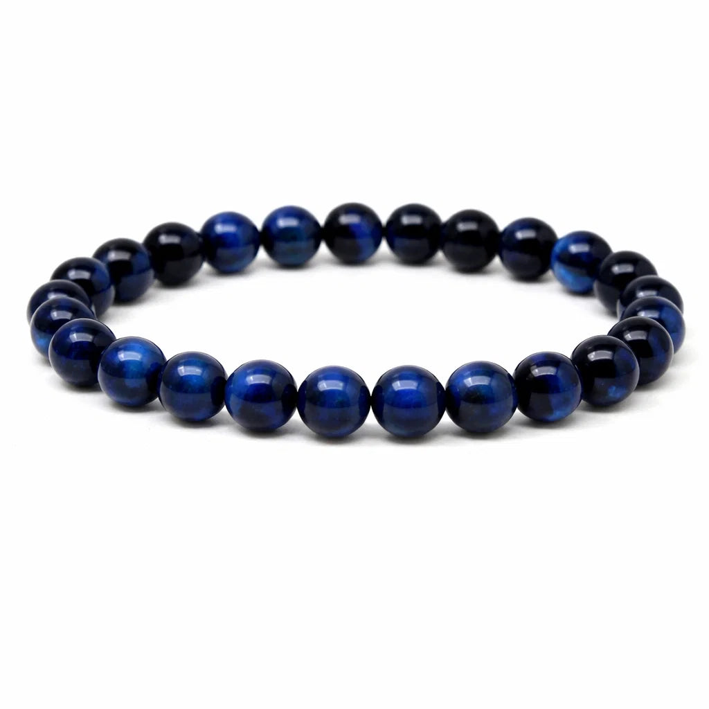 Natural Blue Tiger Eye Crystal Bracelet – Vastu Remedy for Focus & Intuitive Insight | 8mm Beads