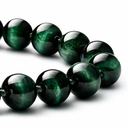 Natural Green Tiger Eye Bracelet — 8mm Beads for Vastu Remedy, Willpower, Focus & Abundance