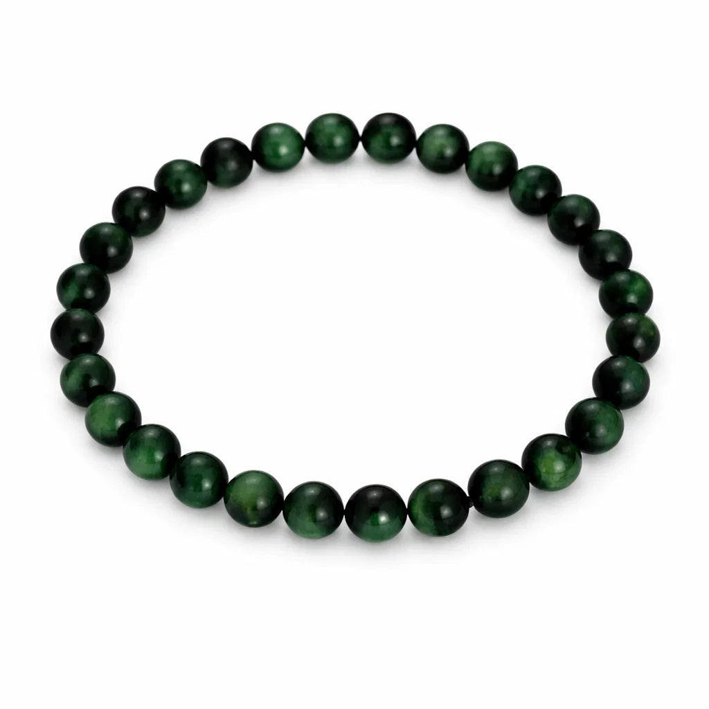 Natural Green Tiger Eye Bracelet — 8mm Beads for Vastu Remedy, Willpower, Focus & Abundance