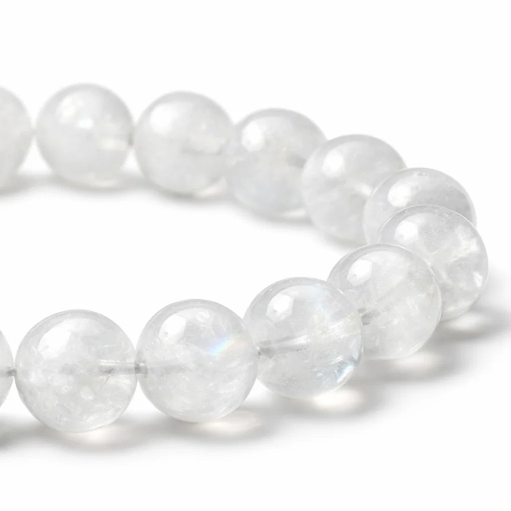 Premium Natural White Rainbow Moonstone 8mm Bead Bracelet – Vastu Remedy for Calm, Clarity & Protection