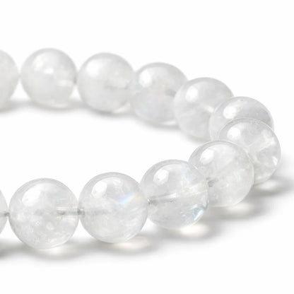Premium Natural White Rainbow Moonstone 8mm Bead Bracelet – Vastu Remedy for Calm, Clarity & Protection