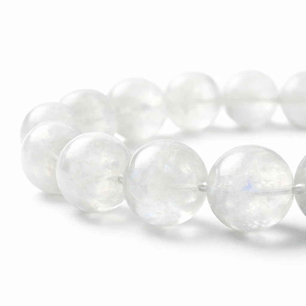 Premium Natural White Rainbow Moonstone 8mm Bead Bracelet – Vastu Remedy for Calm, Clarity & Protection