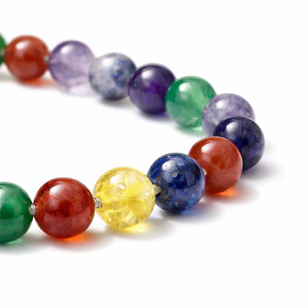 Multicolor Agate Crystal Bracelet – Vastu Remedy for Chakra Protection with Rainbow Agate | 8mm Beads