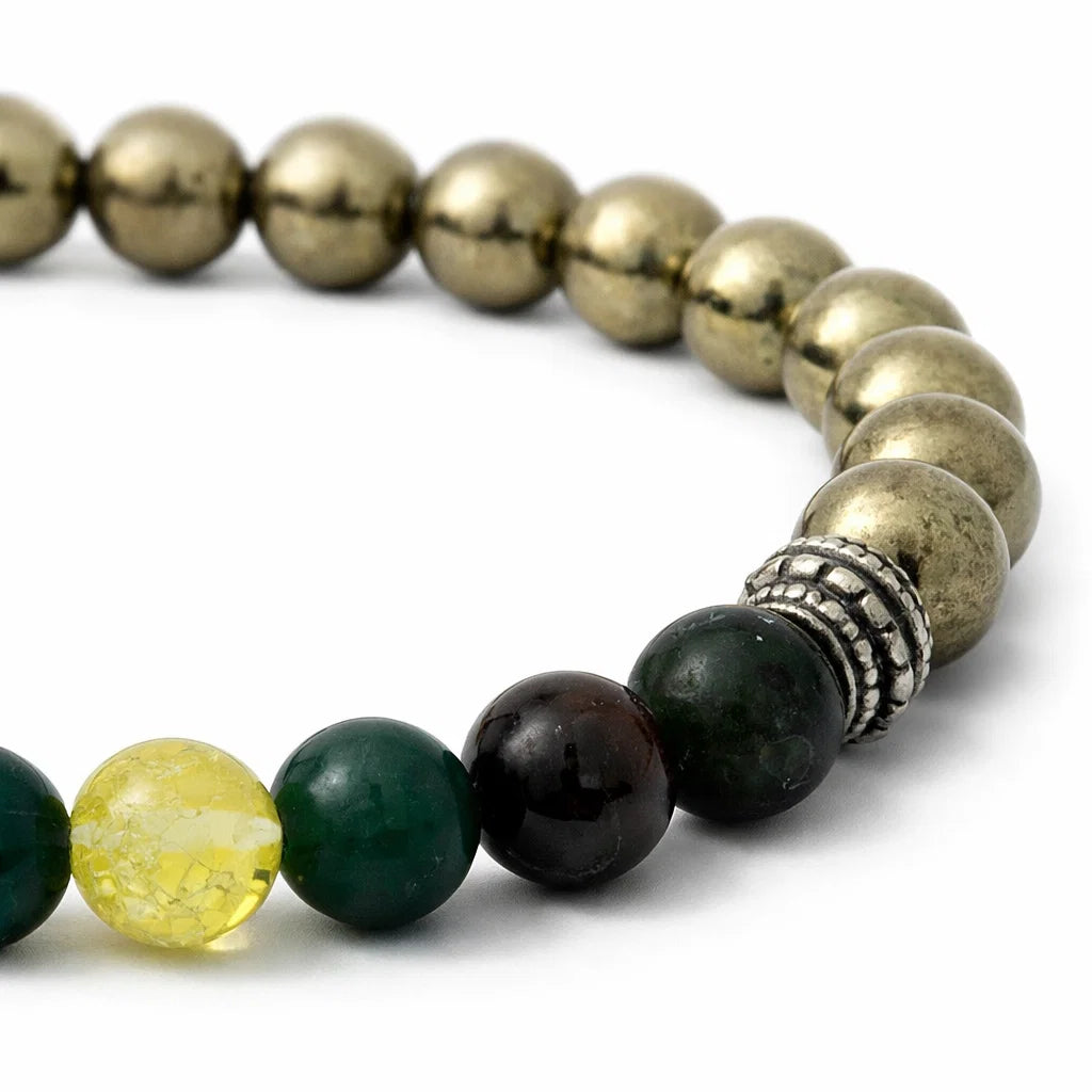 Pyrite Multi-Stone Bracelet – Vastu Remedy for Business Success & Financial Growth | 8mm Beads