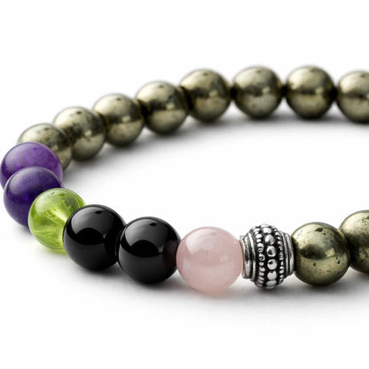 Skin Radiance Crystal Bracelet 8mm with Rose Quartz & Detox Stones- Vastu Remedy For Skin