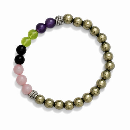 Skin Radiance Crystal Bracelet 8mm with Rose Quartz & Detox Stones- Vastu Remedy For Skin